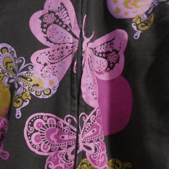 WOOLWORTHS | 6-7 years | Brown Hooded Zip-Up Sweatshirt | Butterfly Print Front - Picture 10 of 16